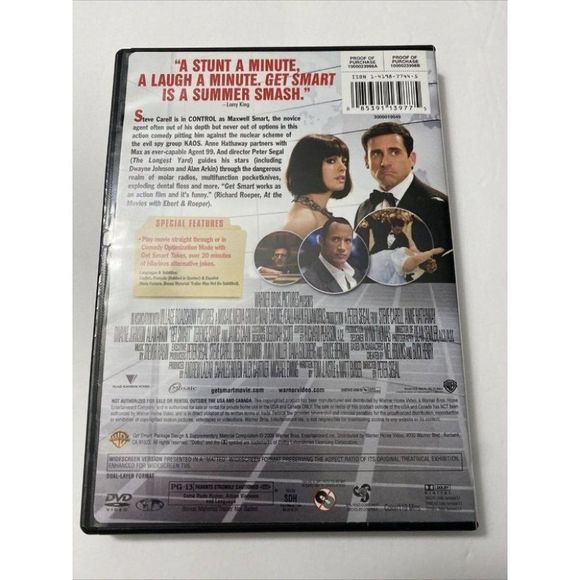 Get Smart (DVD, 2008, Widescreen) Steve Carell, Anne Hathaway, Dwayne Johnson - Picture 2 of 6